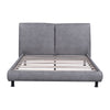 Queen Size Upholstered Platform Bed With 2 Large Headrests And Thick - Gray