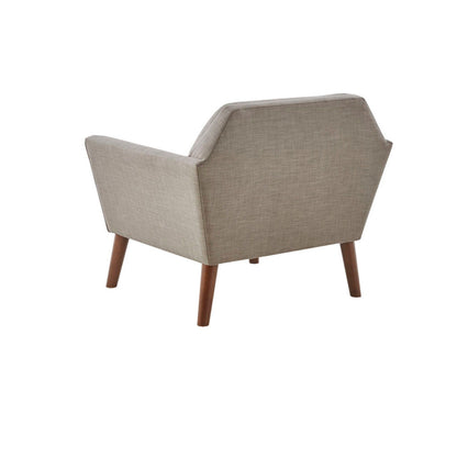 Mid - Century Lounge Chair With Button Tufting - Light Gray