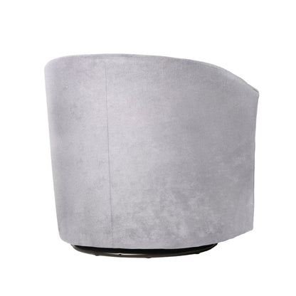 Eden - Swivel Chair With Microfiber Upholstery And Hardwood Frame - Silver