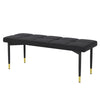 Multifunctional Shoe Bench, Sturdy Metal Legs With Gold Accents - Black
