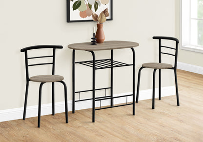 3 Pieces Dining Table Set, Small, Contemporary & Modern - Taupe
