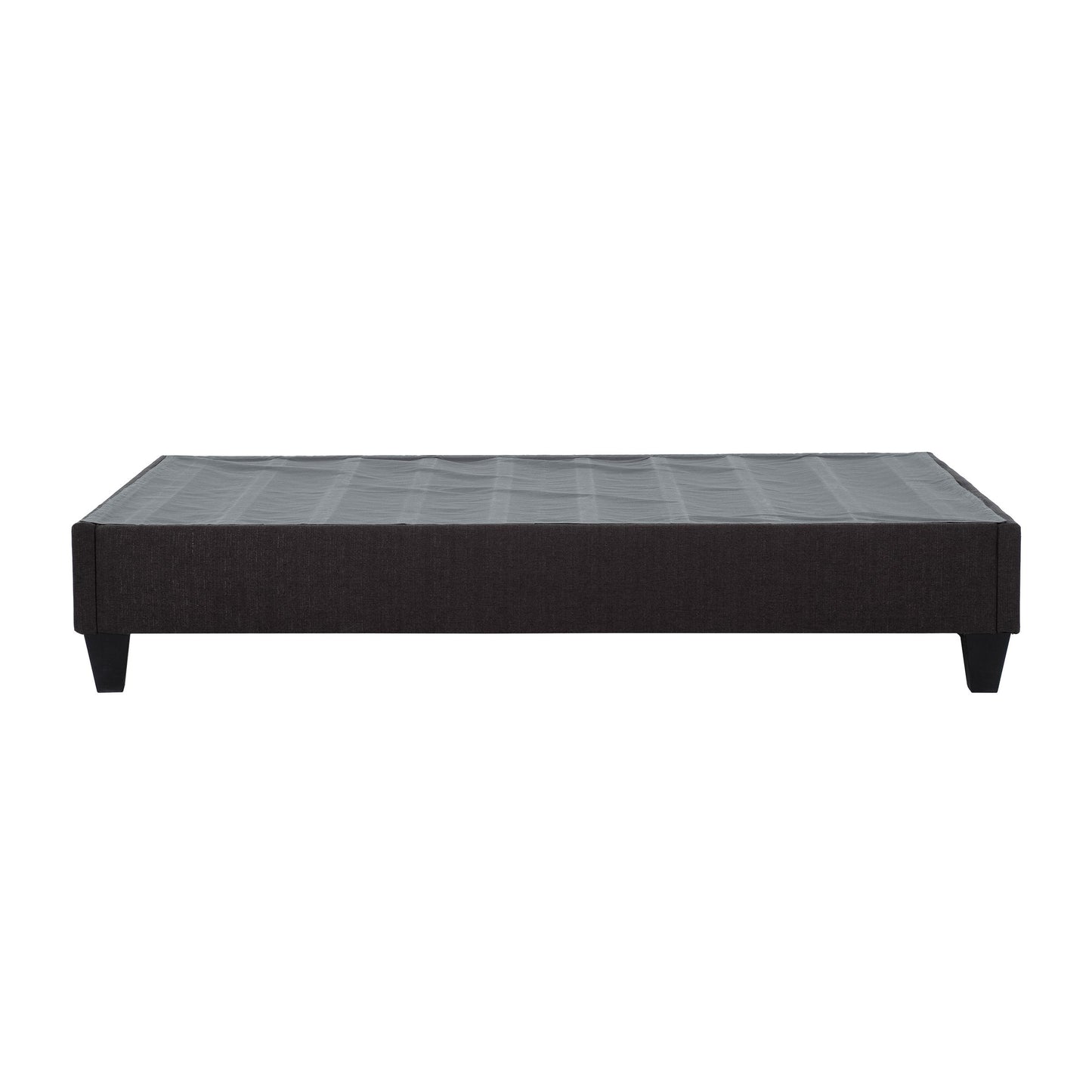 Full Size, Modern Upholstered Platform Bed Frame, Solid Wood & Plywood Construction - Dark Gray