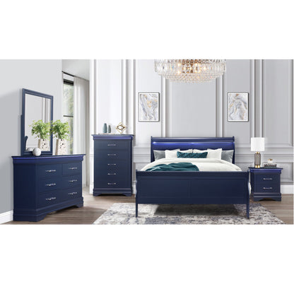 Charlston - Full Bed With LED - Blue