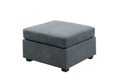 Isla - Woven Fabric 7 Seater Sectional Sofa With Ottoman - Gray