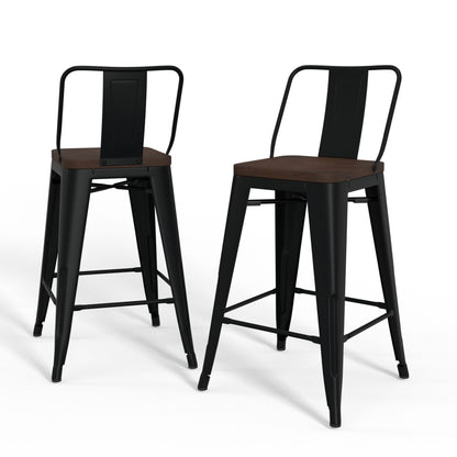 Rayne - Mid Century & Industrial Counter Height Stool (Set of 4) - Black