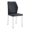 Luxury Simple Chair High Resilience Dining Chair Material With Metal Leg (Set of 6) - Black / Silver