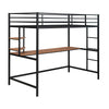 Twin Loft Bed With Desk And Shelve - Black