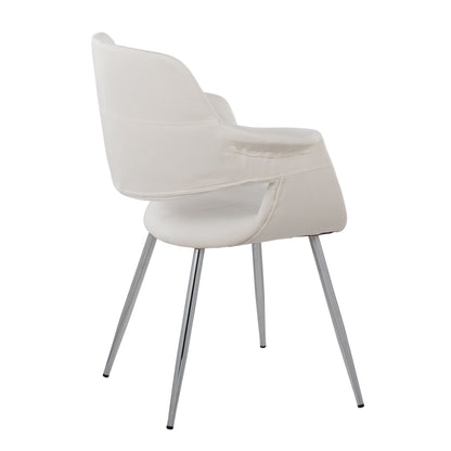Vintage Flair - Glam / Art Deco Chair (Set of 2) - Chrome / Cream