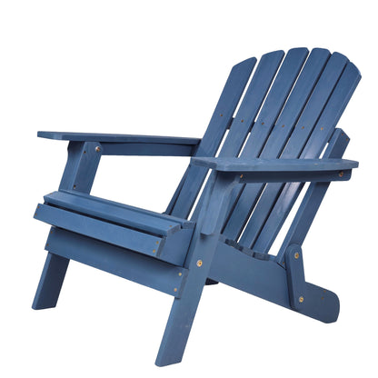 Oversize Outdoor Folding Adirondack Chair, Patio Chair For Garden Backyard Porch Pool Deck Firepit - Blue