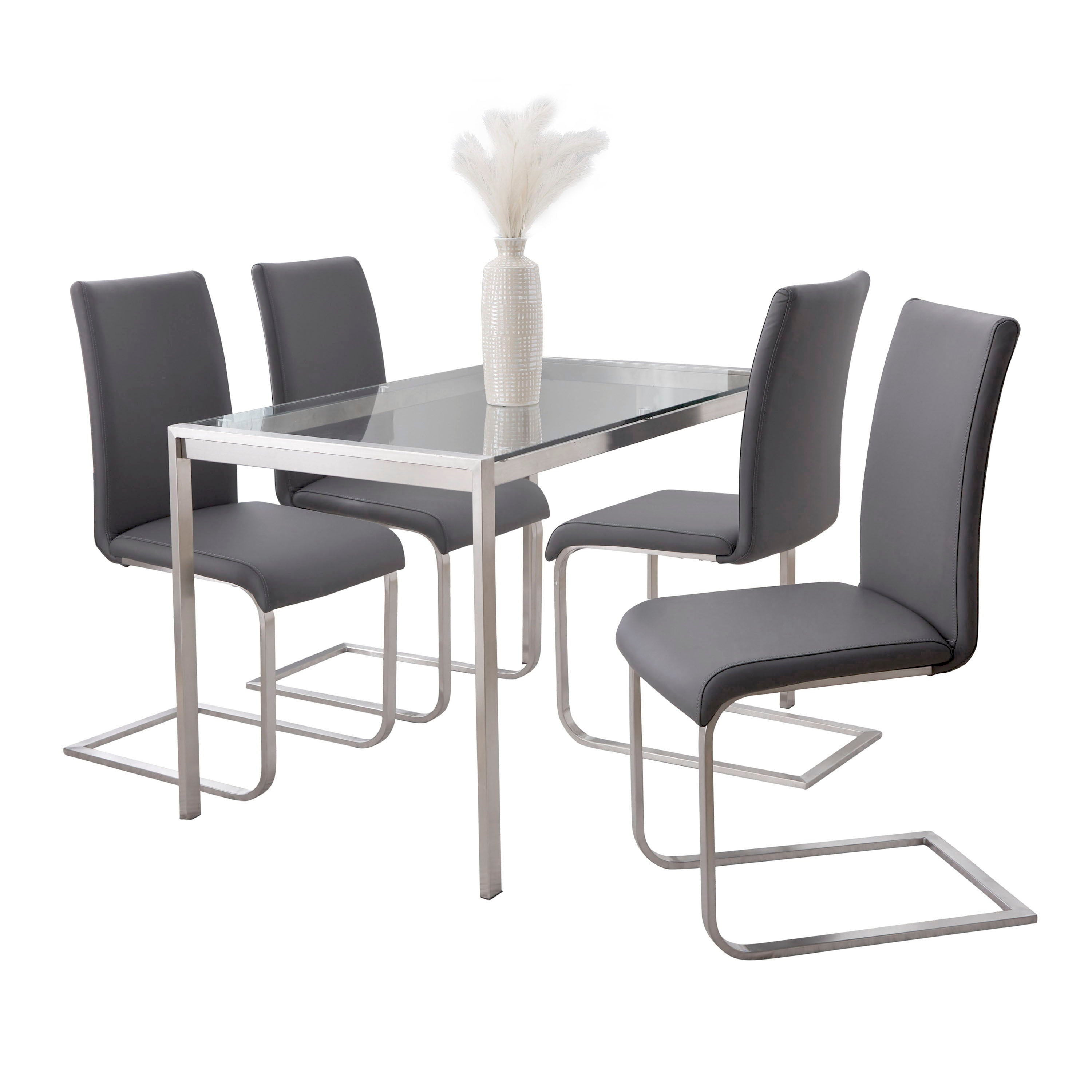 Fuji Foster - Contemporary Dining Set l, Glass 5 Piece - Multicolor