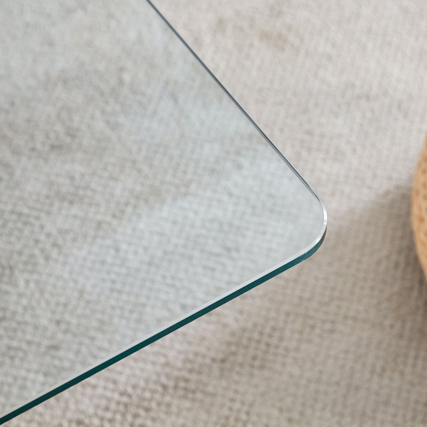 Modern Style Glass Top Coffee Table With Base Suitable For Living Rooms And Lounge Areas - Natural Wood