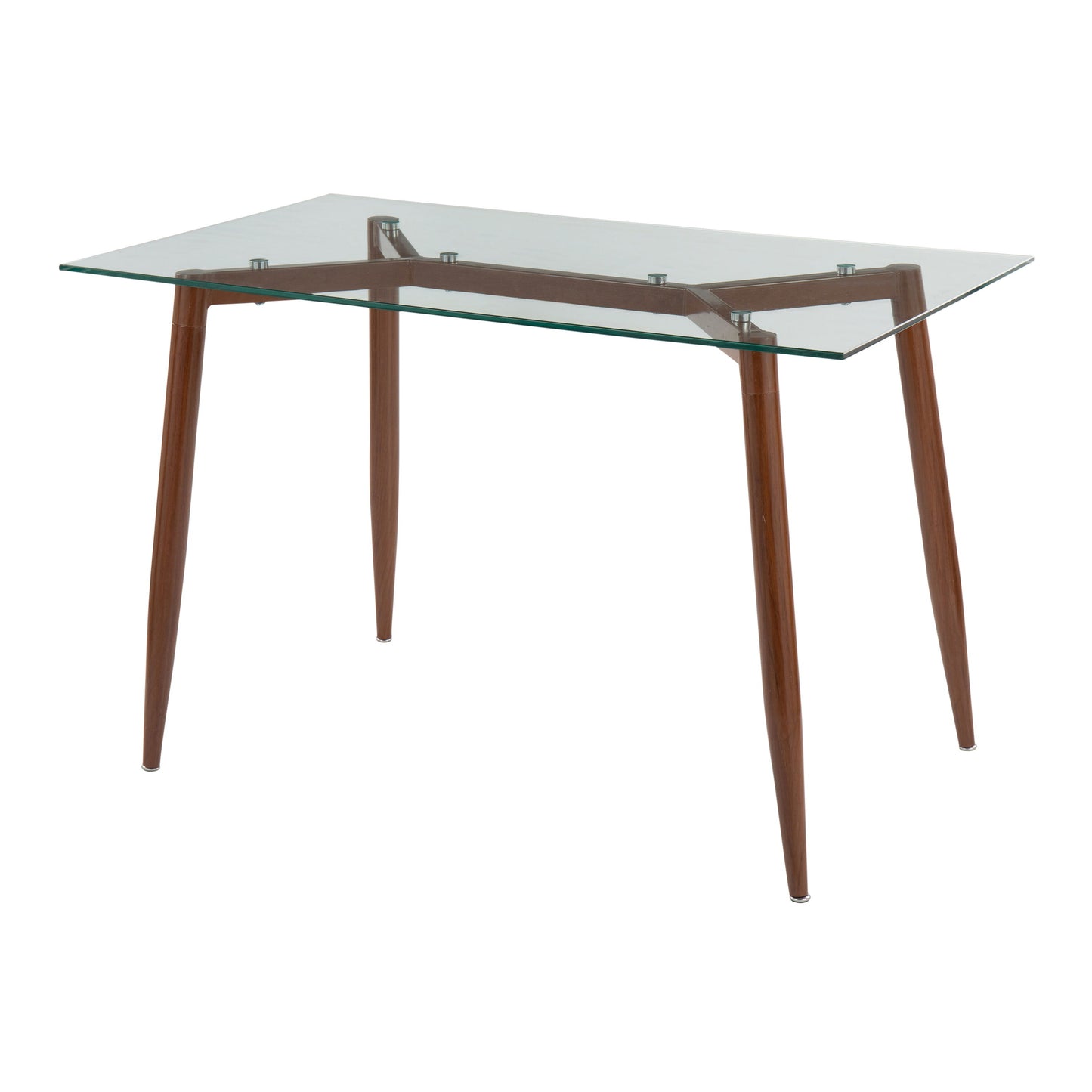 Clara - Contemporary Table - Walnut / Clear