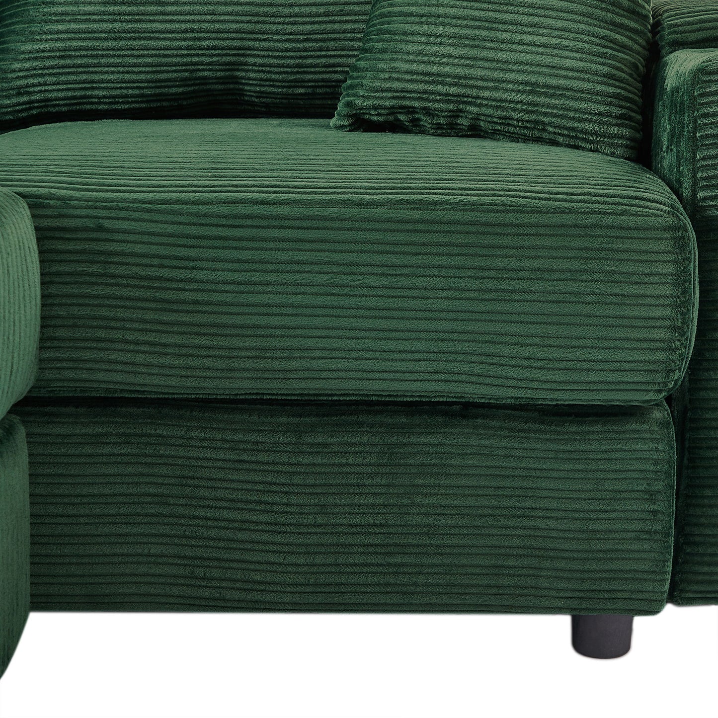 Modern Style Single Sofa Sofa Couch With Storage Space, A Movable Ottoman, Two USB Ports, Two Cup Holders, A Phone Holder For Living Room - Green