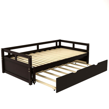 Extending Daybed With Trundle, Daybed With Trundle - Espresso