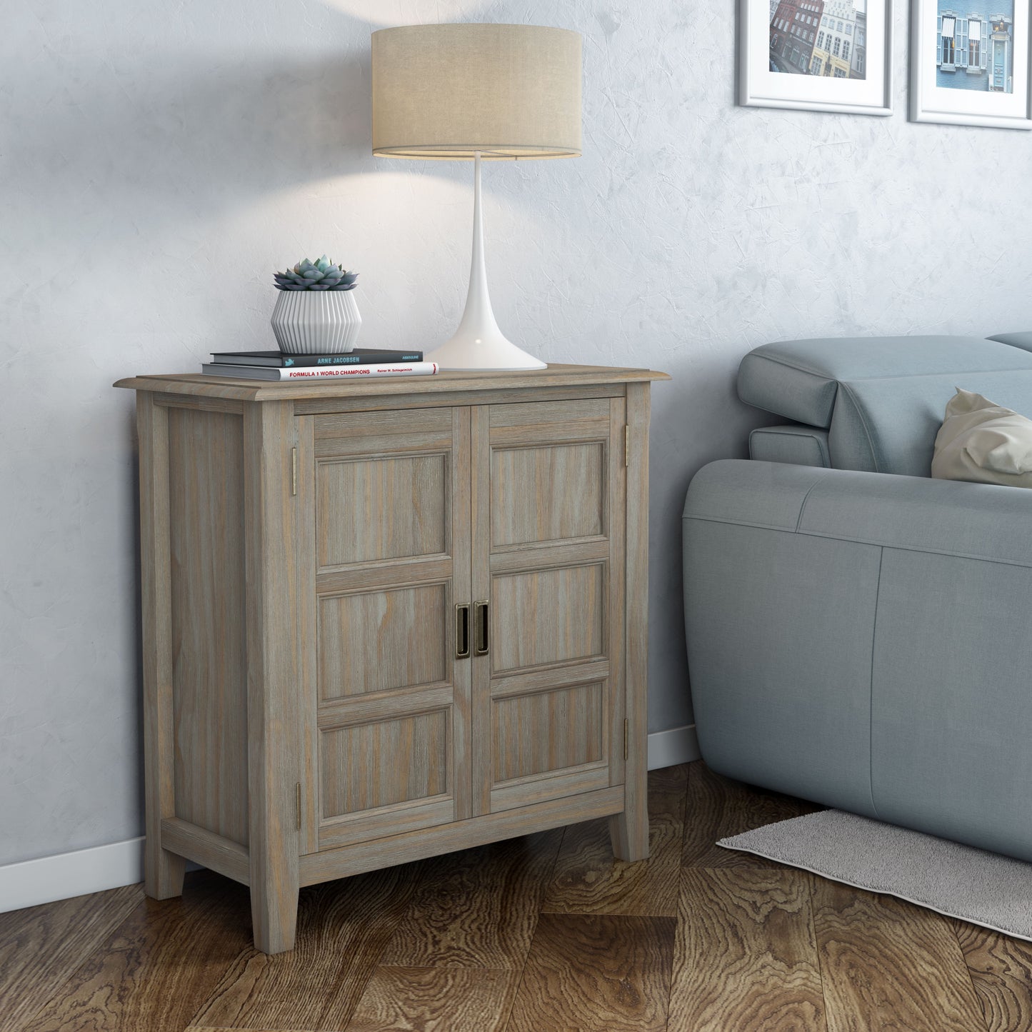 Burlington - Low Storage Cabinet - Distressed Gray