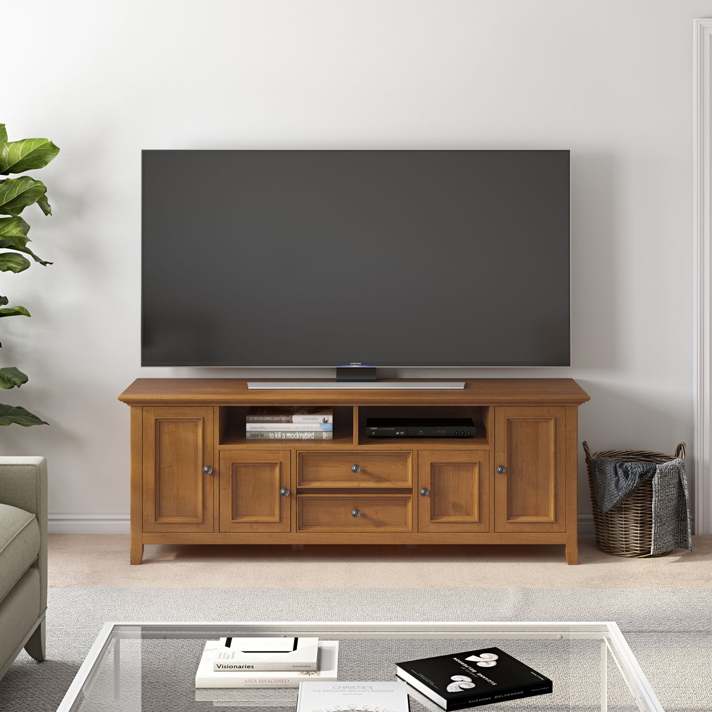 Amherst - Wide TV Media Stand - Light Golden Brown