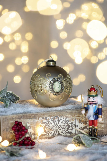 Christmas Ball Ornaments, Decorative Hanging Ball Christmas Tree Ornaments For Holiday Party Decorations (Set of 6) - Gold