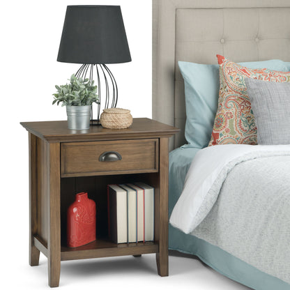 Acadian - Bedside Table - Rustic Natural Aged Brown
