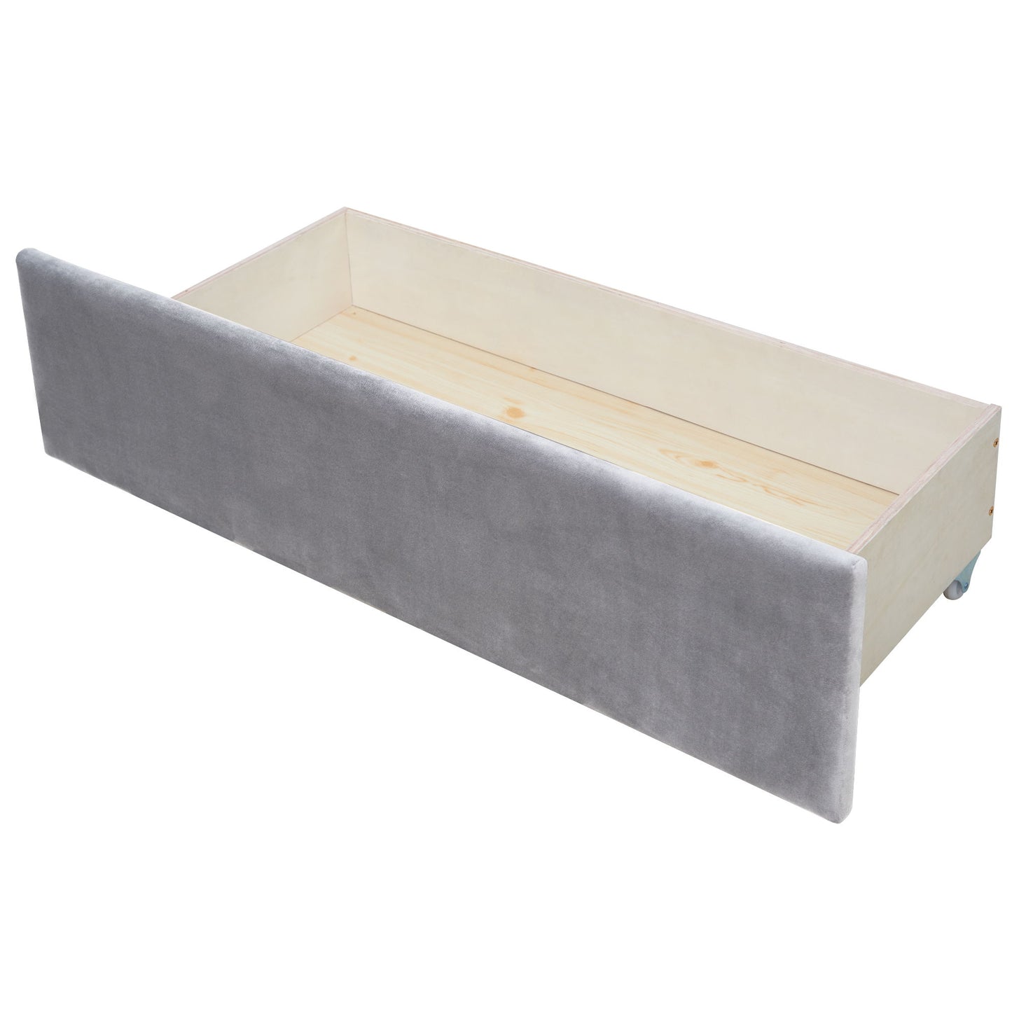 Twin Size Upholstered Classic Daybed With Drawers, Slat Support - Gray