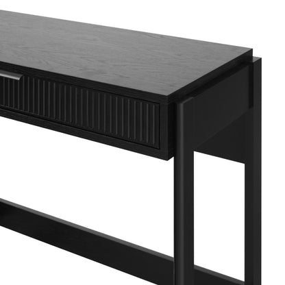 Transitional Reeded Writing Desk With Drawer - Black