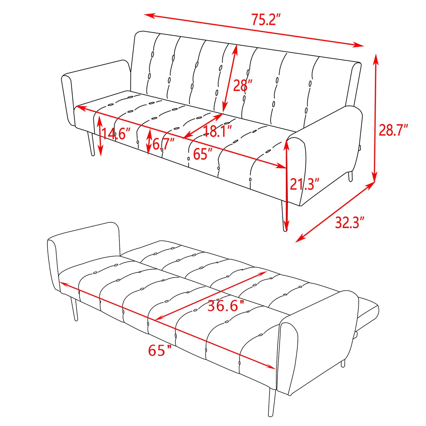 Sofa Bed - Dark Blue