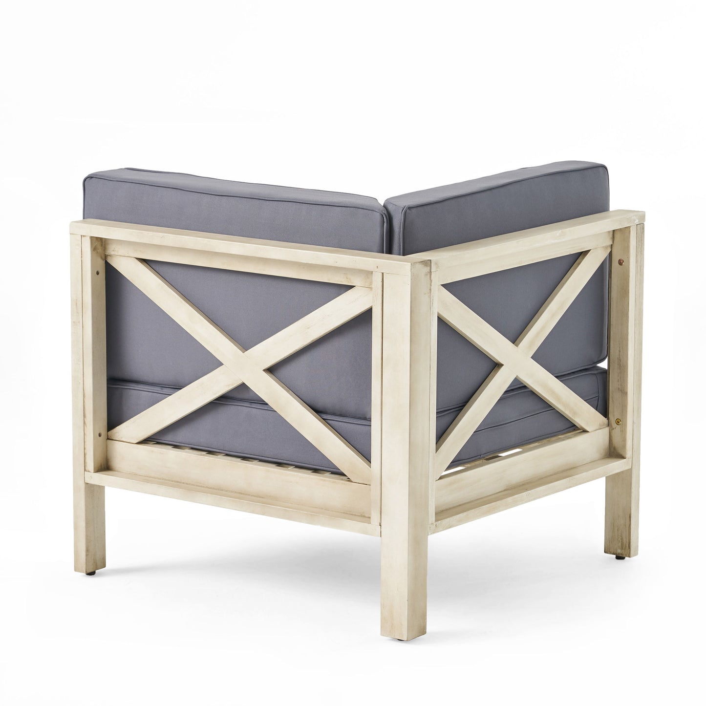 Brava - X Back Right Arm Chair - Light Gray
