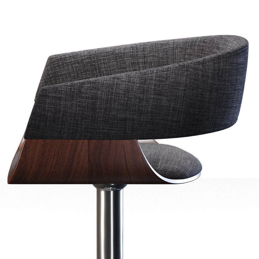 Lowell - Adjustable Swivel Bar Stool - Charcoal Gray