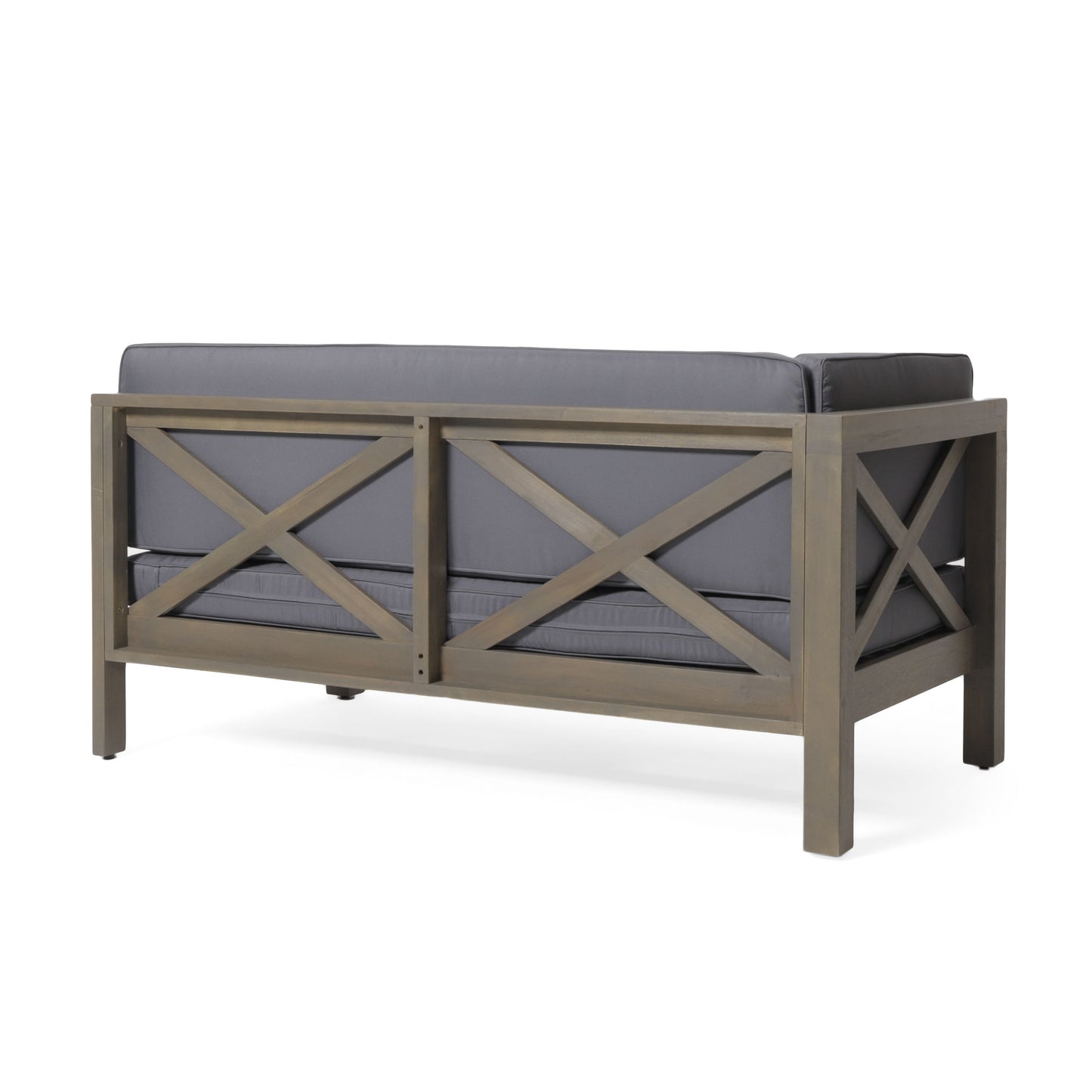 Brava - X Back Left Right Corner Bench Set - Dark Gray