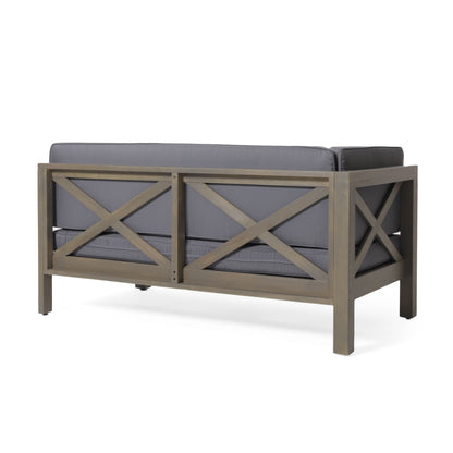 Brava - X Back Left Right Corner Bench Set - Dark Gray
