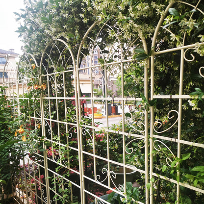 4 Pack Metal Garden Trellis Rustproof For Climbing Plants Outdoor Flower Support - Cream White