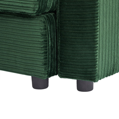 Modern Style Single Sofa Sofa Couch With Storage Space, A Movable Ottoman, Two USB Ports, Two Cup Holders, A Phone Holder For Living Room - Green