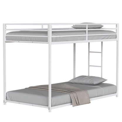 Adam - Twin Over Twin Metal Bunk Bed - White