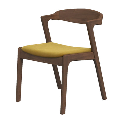 Dakota - Velvet Dining Chair (Set of 2) - Brown / Yellow