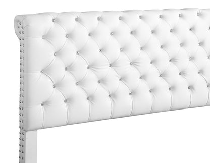 Tufted Transitional Upholstered Bed - White