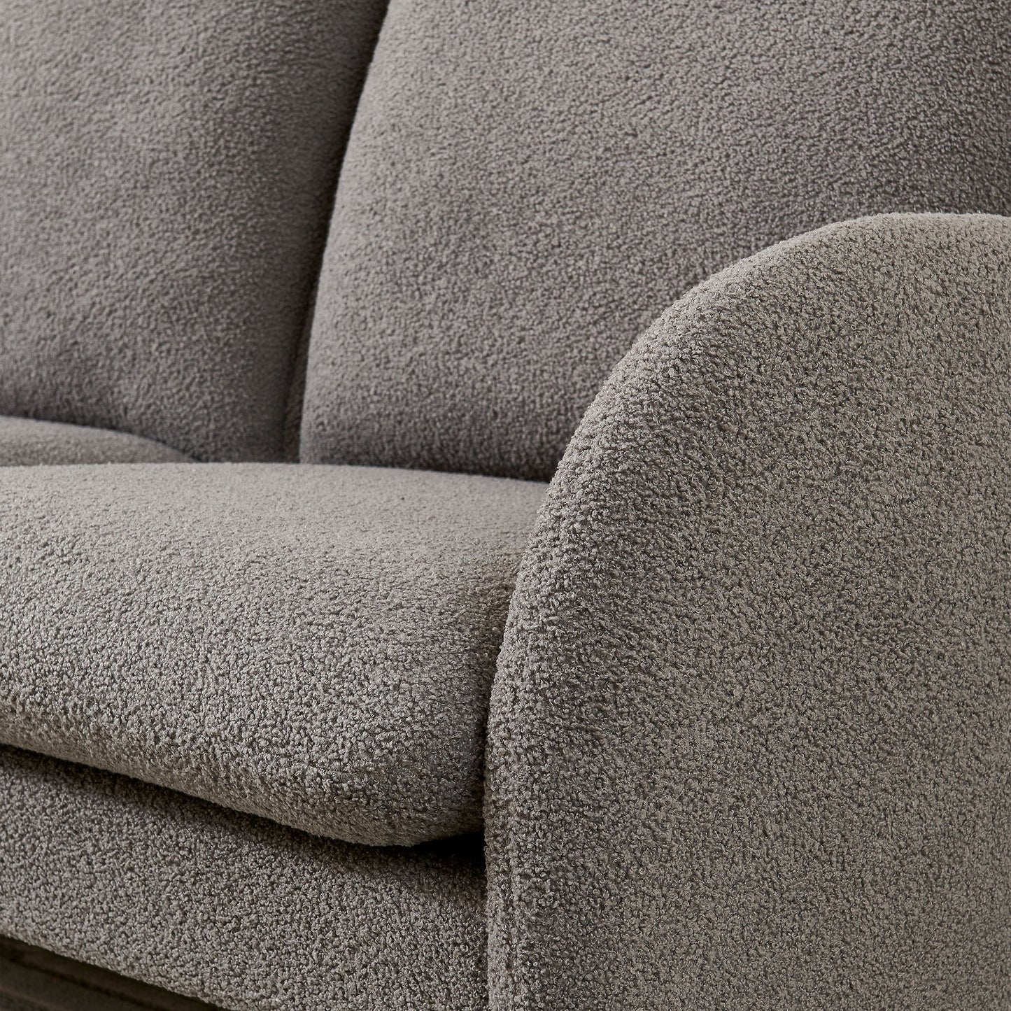 Loveseat Sofa Small Couch For Living Room, Sherpa Fabric Upholstered Loveseat Sofa Couch, Small Loveseat Sofa For Apartment, Bedroom - Gray