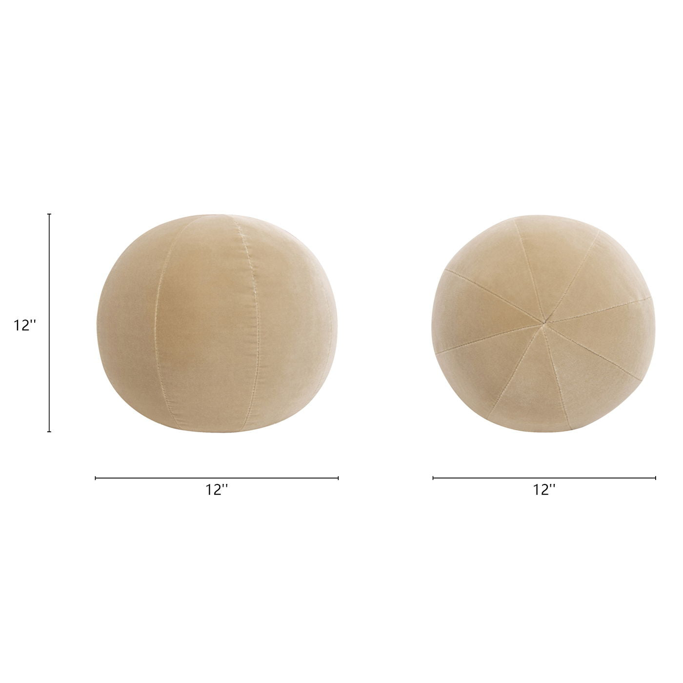 Luna - Round Sphere Accent Ball Throw Pillow - Fawn Brown