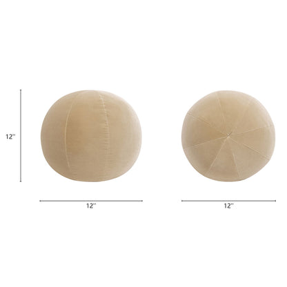 Luna - Round Sphere Accent Ball Throw Pillow - Fawn Brown