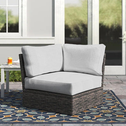 Shick - Corner Wedge Patio Chair With Cushions - Espresso