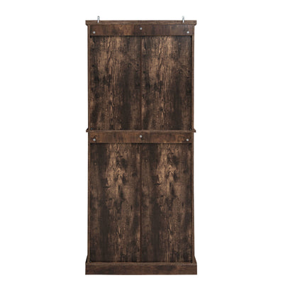 4 Door Cabinet With 1 Drawer, With 4 Adjustable Inner Shelves, Storage Cabinet - Natural