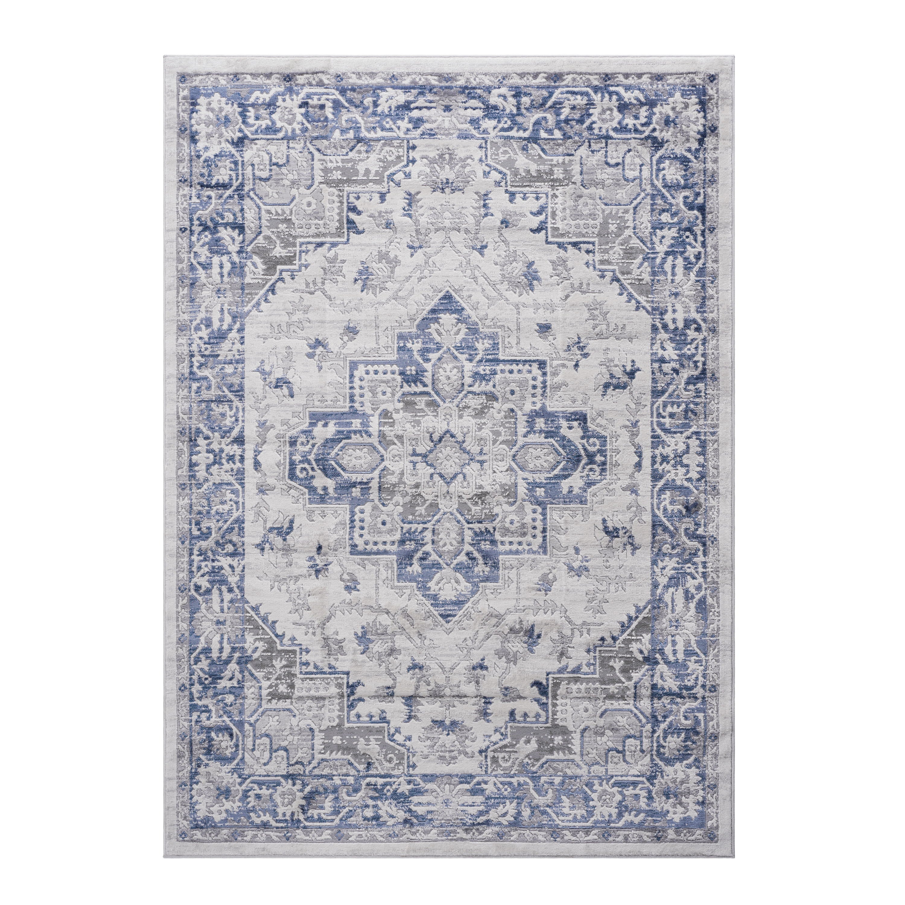 Marfi - 5' X 7' Oriental Area Rug - Blue / Gray