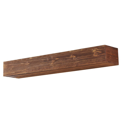 72" Rustic Wood Fireplace Mantel, Wall-Mounted & Floating Shelf For Home Decor - Brown