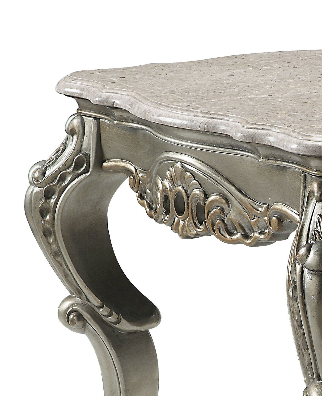 Miliani - Marble Top End Table With Marble Top - Antique Bronze / Natural Marble
