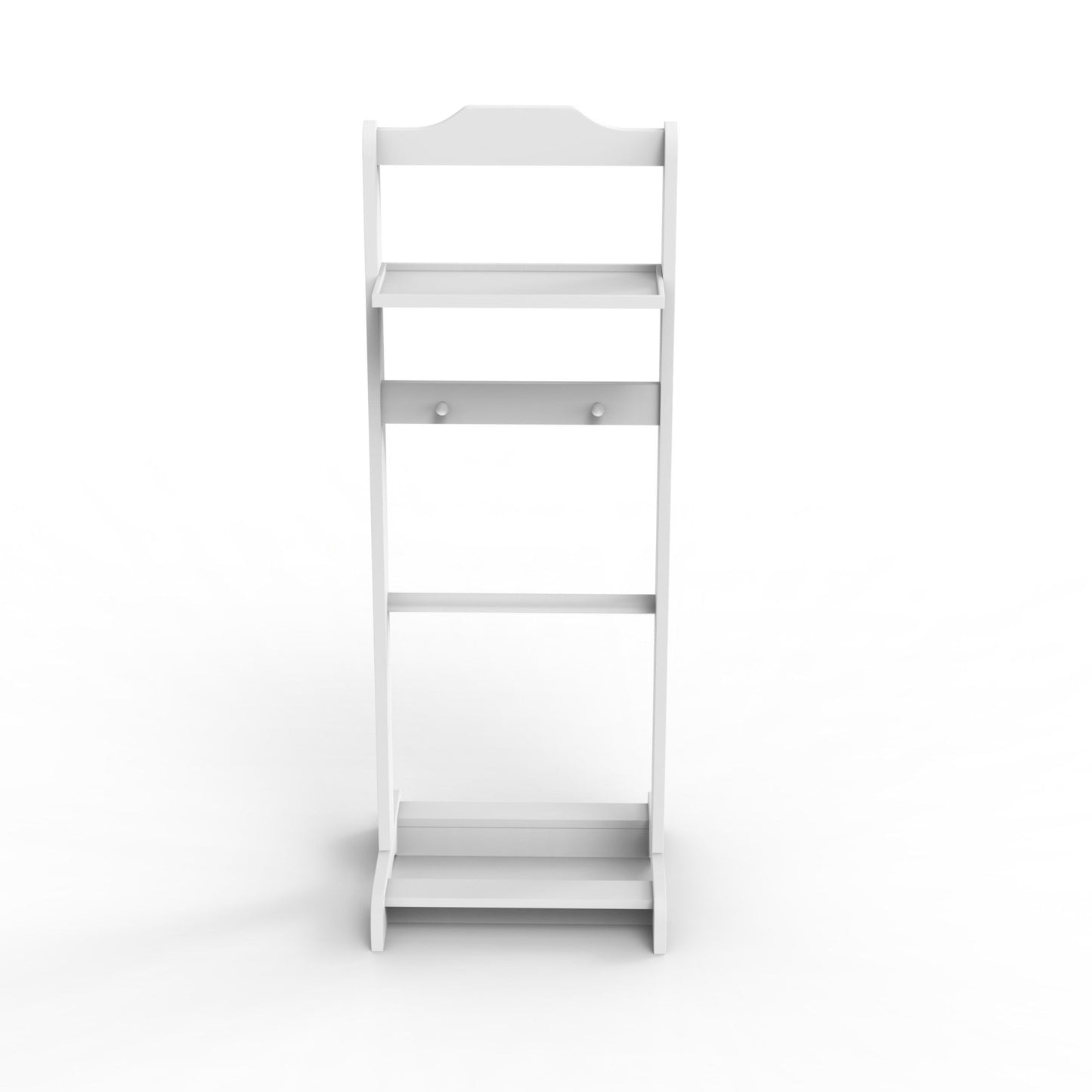 Accent Portable Garment Rack, Clothes Valet Stand With Storage Organizer - White