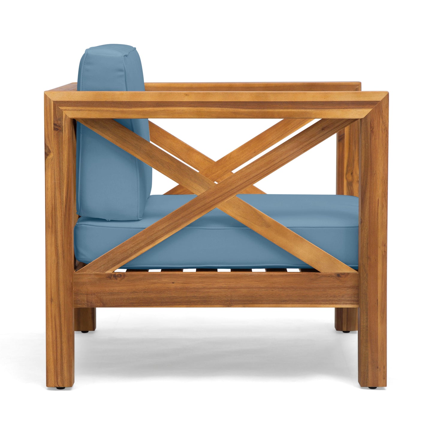 Brava - Modern Club Chair With Water Resistant Cushions - Blue