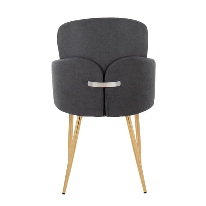 Dahlia - Contemporary Dining Chair (Set of 2) - Gold / Gray