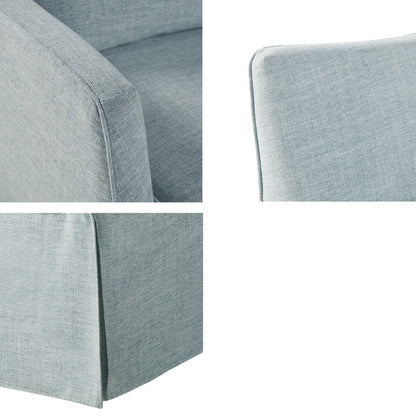 Modern Design London Skirted Swivel Chair With 360 Degree Rotation - Light Blue
