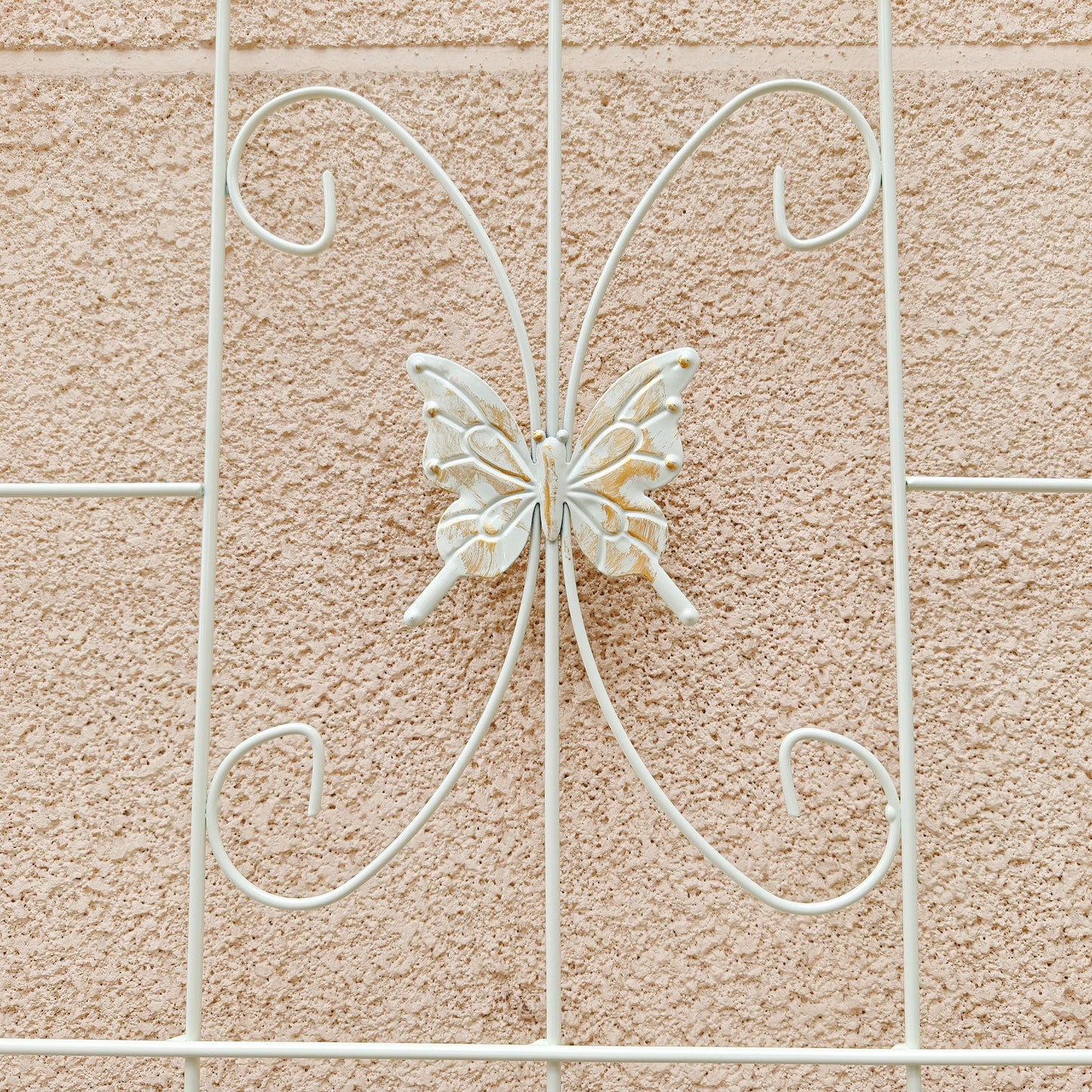 2 Pack Garden Metal Trellis Rustproof Trellis For Climbing Plants Outdoor Flower Support - Cream White