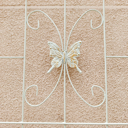2 Pack Garden Metal Trellis Rustproof Trellis For Climbing Plants Outdoor Flower Support - Cream White