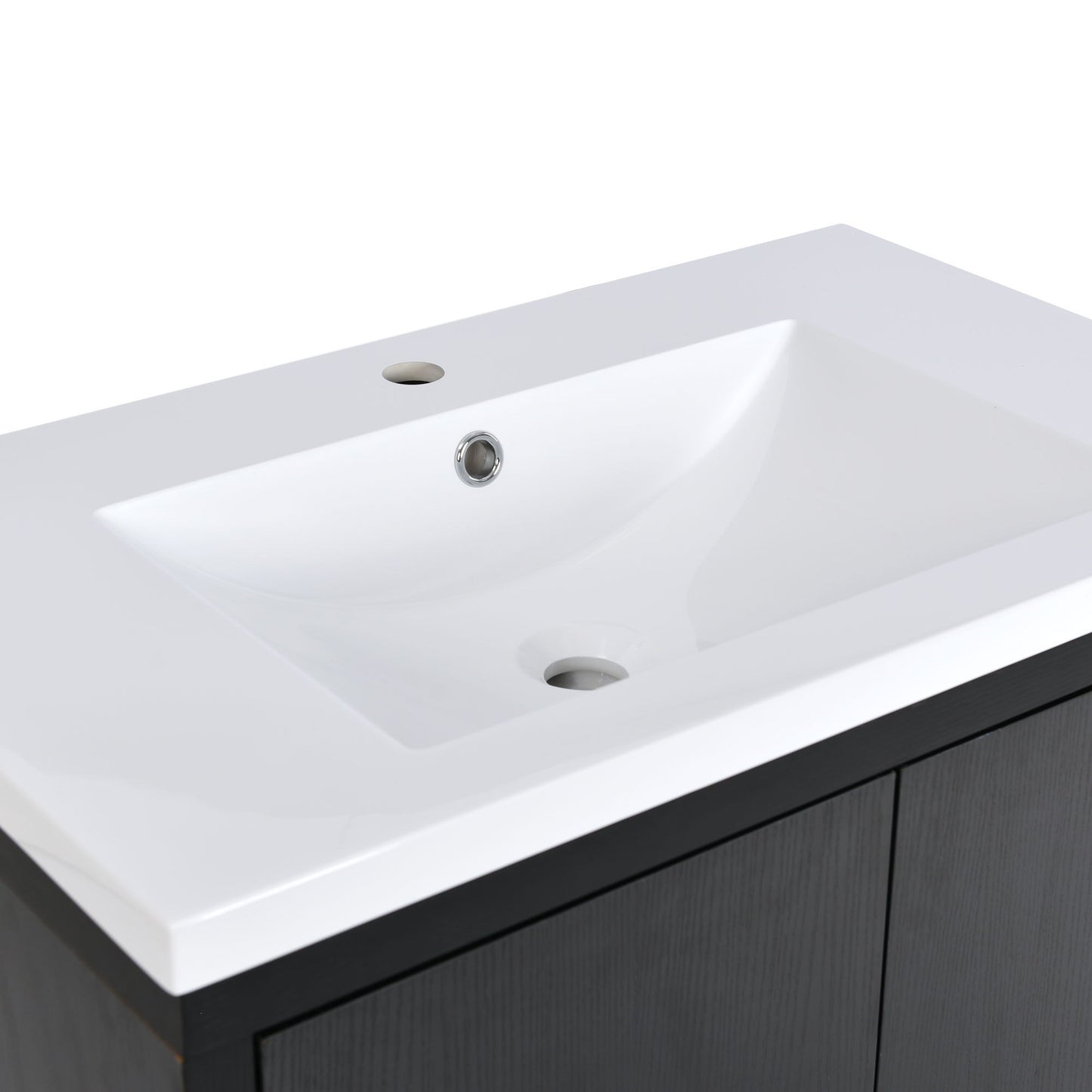 Bathroom Vanity Set With Sink, Combo Cabinet, Bathroom Storage Cabinet, Solid Wood Frame - Black