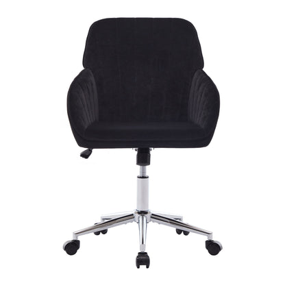 Adjustable Ergonomic Office Chair, Swivel Backrest Seat - Black